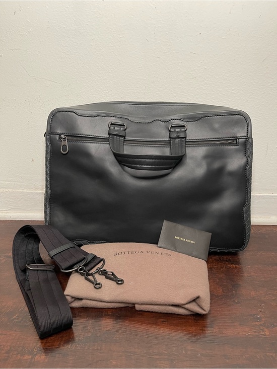 Bottega Veneta Other - BOTTEGA VENETA BLACK LEATHER INTRECCIATO BRIEFCASE LAPTOP BAG $4200 RETAIL